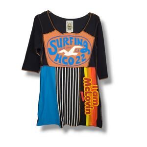 Styles Ever After Juniors SZ Large Patchwork Pop Art Mini Dress Recycled Rock